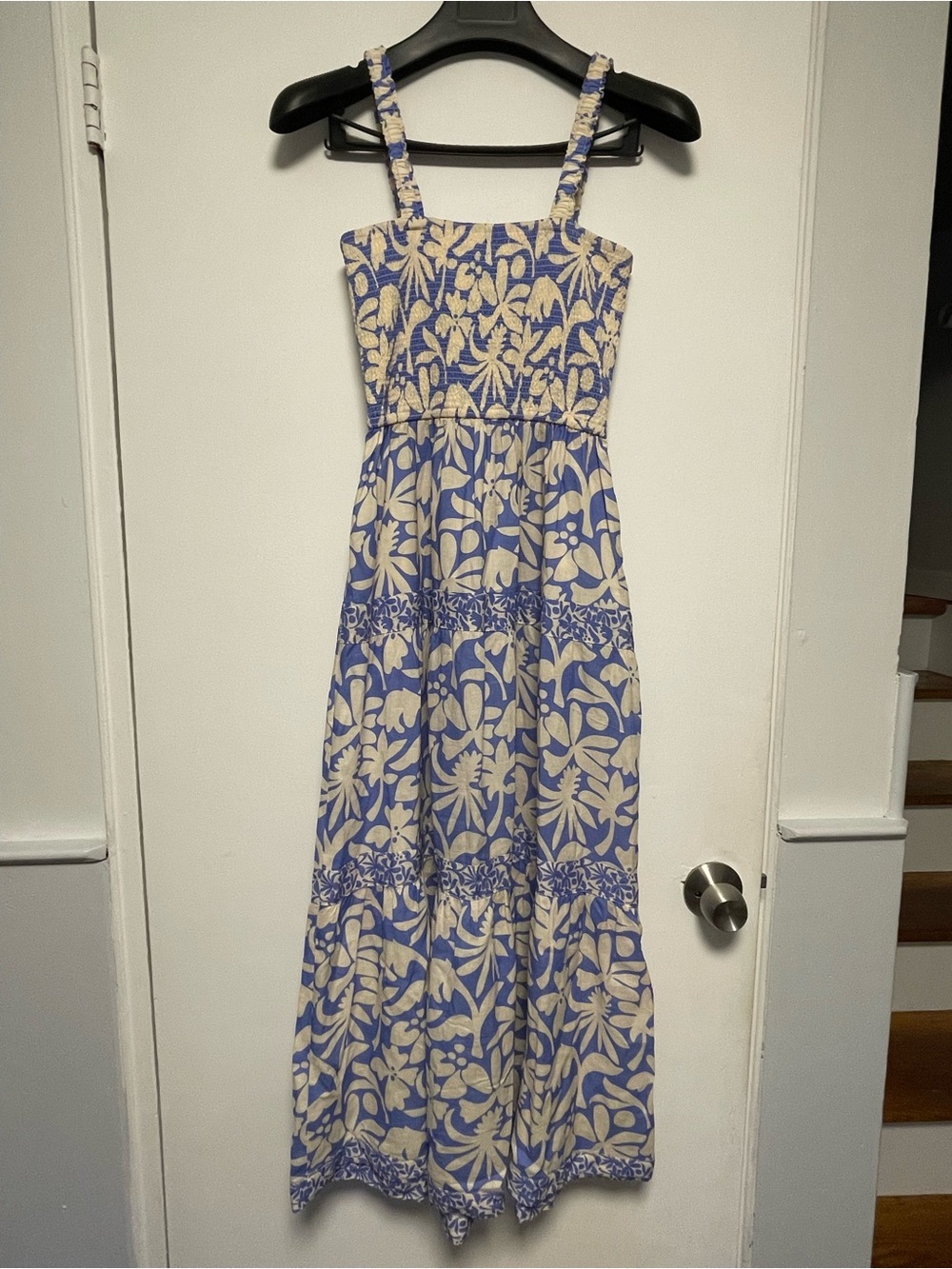 Marine Layer Blue and Cream Floral Tiered Sundress - Women Size S